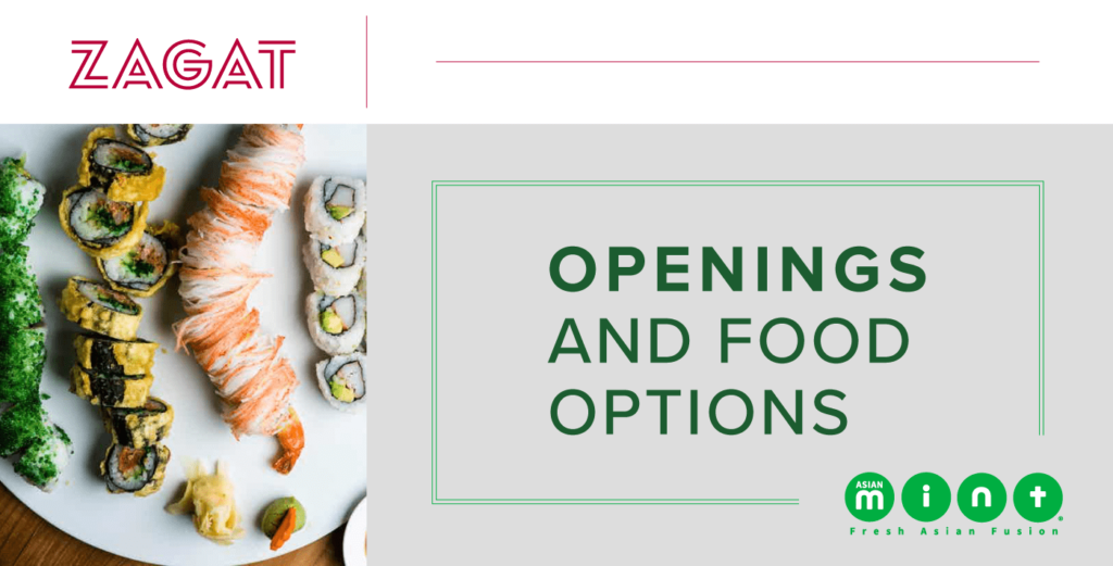 Zagat Openings and Food Options